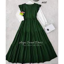 Aiyu Sweet Dress /Baju Remaja Wanita /pakaian wanita/kekinianAiyu /Dress/korea style/L/XXL/Terbaru/ Termurah Viral 2021