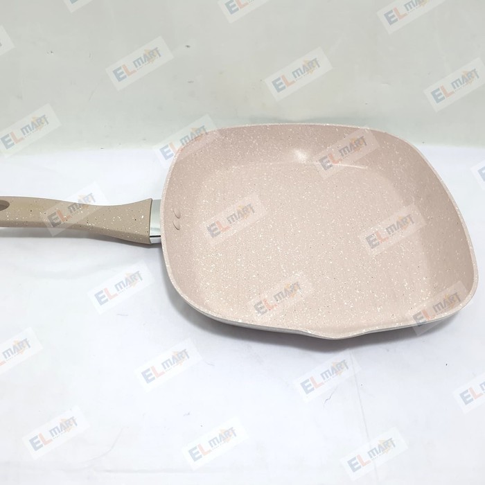 BOLDe Super Grilled Grill Pan Beige Fry Pan  28 cm  Granit Coating induksi 28cm Panci PEmanggang Panggangan