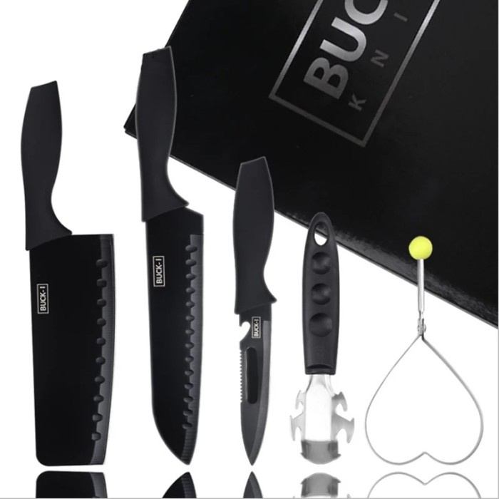 Poenscae Kitchen Knife Set 6 In 1 Pisau Dapur - Black Buck promo