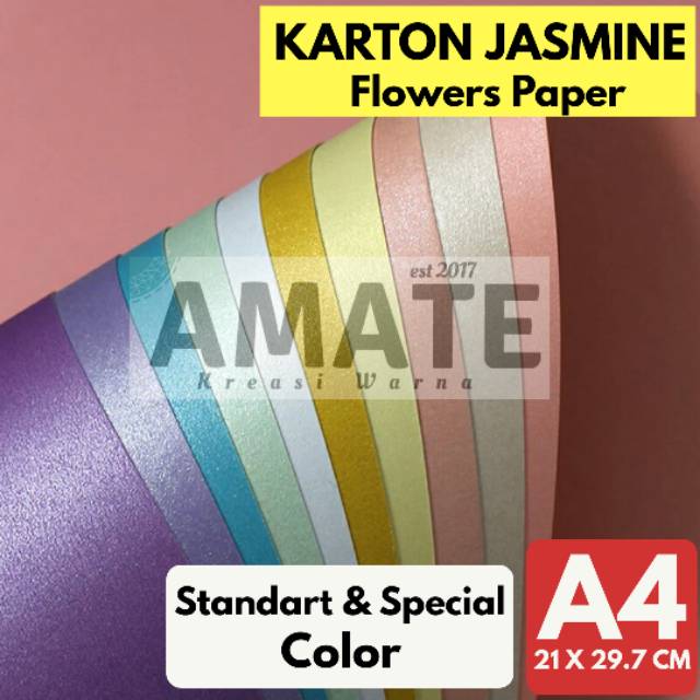 

[50 Lembar] Kertas Jasmine Flowers Paper Karton A4 - Kertas Berglitter Dekorasi Bucket Undangan