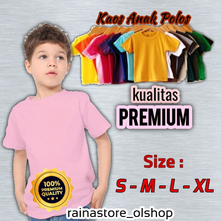 KAOS OBLONG POLOS\\KAOS ANAK  PREMIUM\\COMBED 30S
