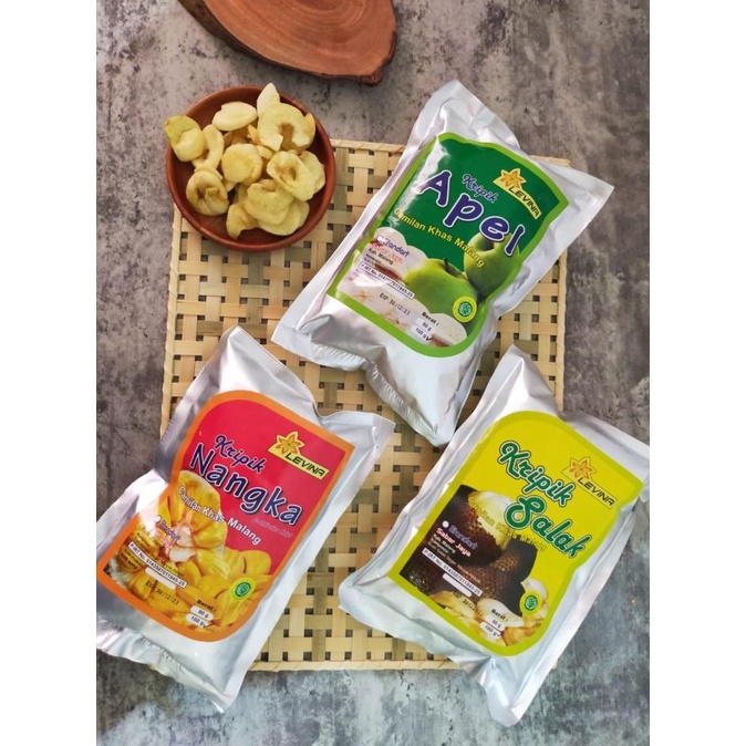 

PROMO KERIPIK BUAH KHAS MALANG LEVINA 100gr/NANGKA/APEL/SALAK MURAH