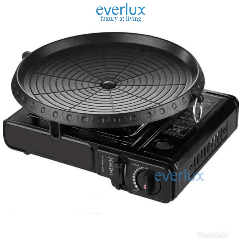 Everlux BULGOGI PAN  | Panci Panggang Grill Pan Korea pan Besar 32 cm Alat Panggang BBQ Anti lengket round griller Diatas kompor