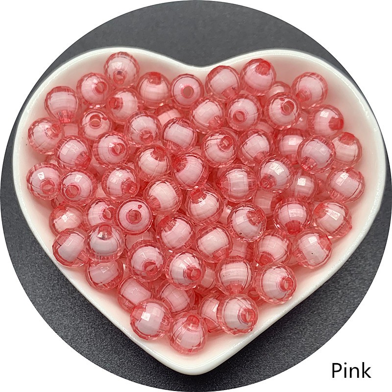 50pcs Manik-Manik Spacer Warna Bahan Akrilik Ukuran 8mm Untuk Membuat Perhiasan Diy