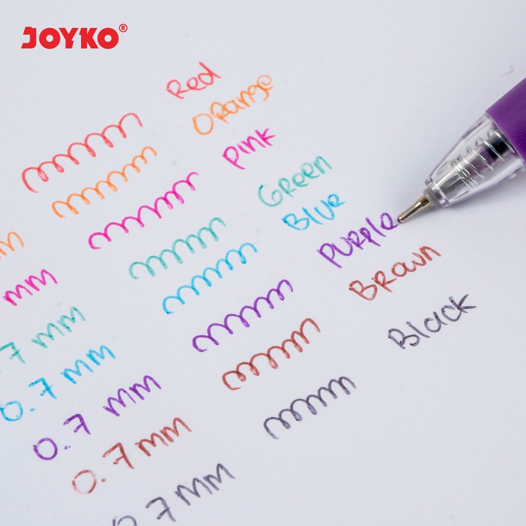 PEN WARNA SET / PULPEN WARNA / COLOUR BALL PEN [8 WARNA] JOYKO BPC-253