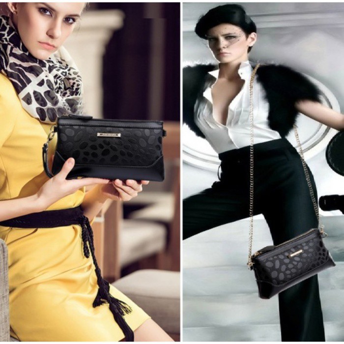 PROMO tas selempang mini kecil wanita hitam kulit simple pergi pesta mewah Terlaris