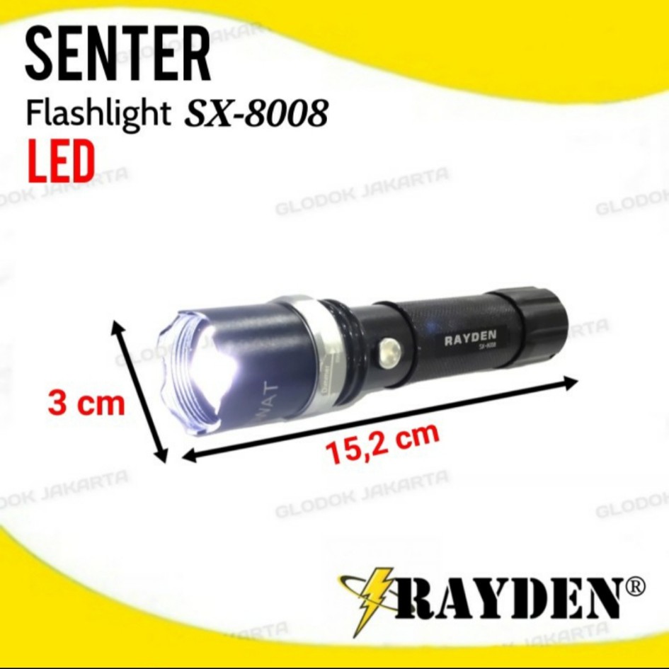 Senter Police SWAT Senter LED Flashlight Waterproof SX8008