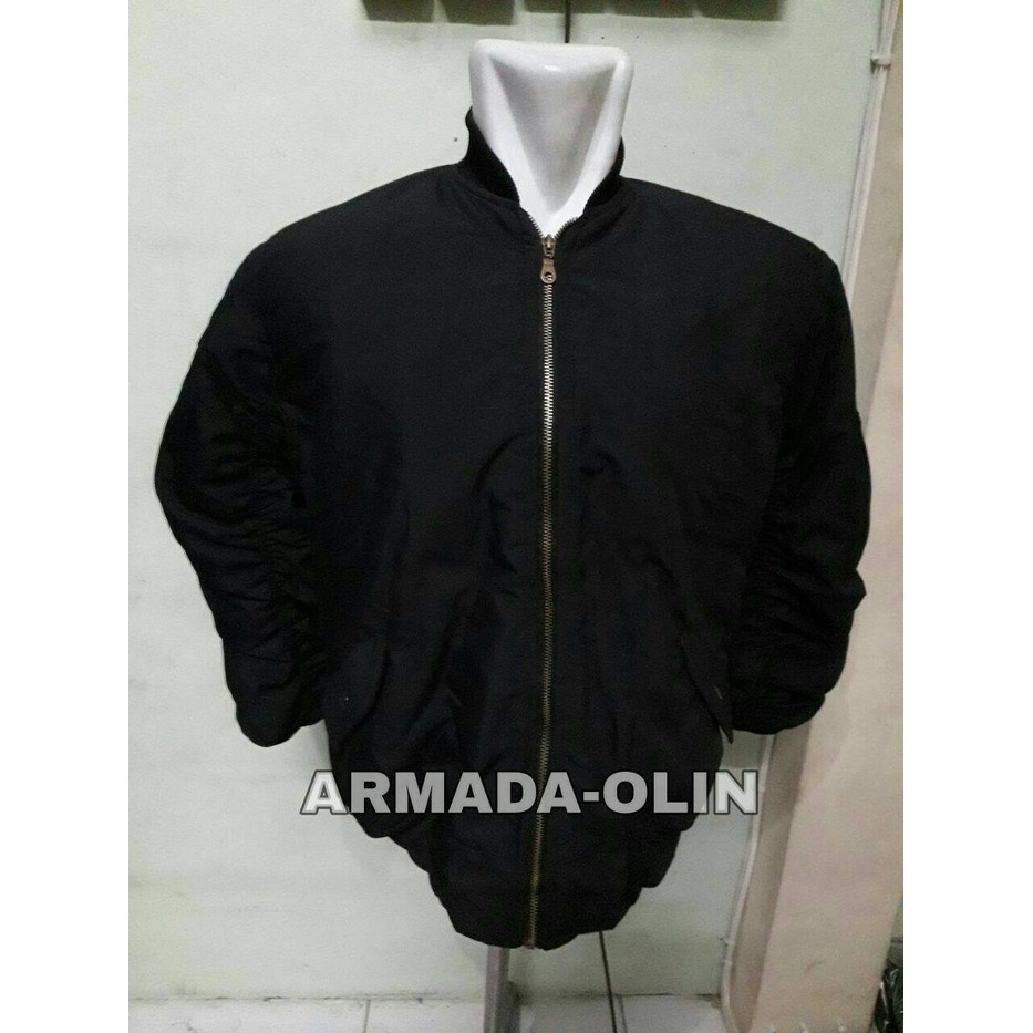 Jacket Bomber Triple Hizi Us Army Black Bahan Parasut Mayer+Dalam DE755 Jaket Pilot / Jaket Parasut