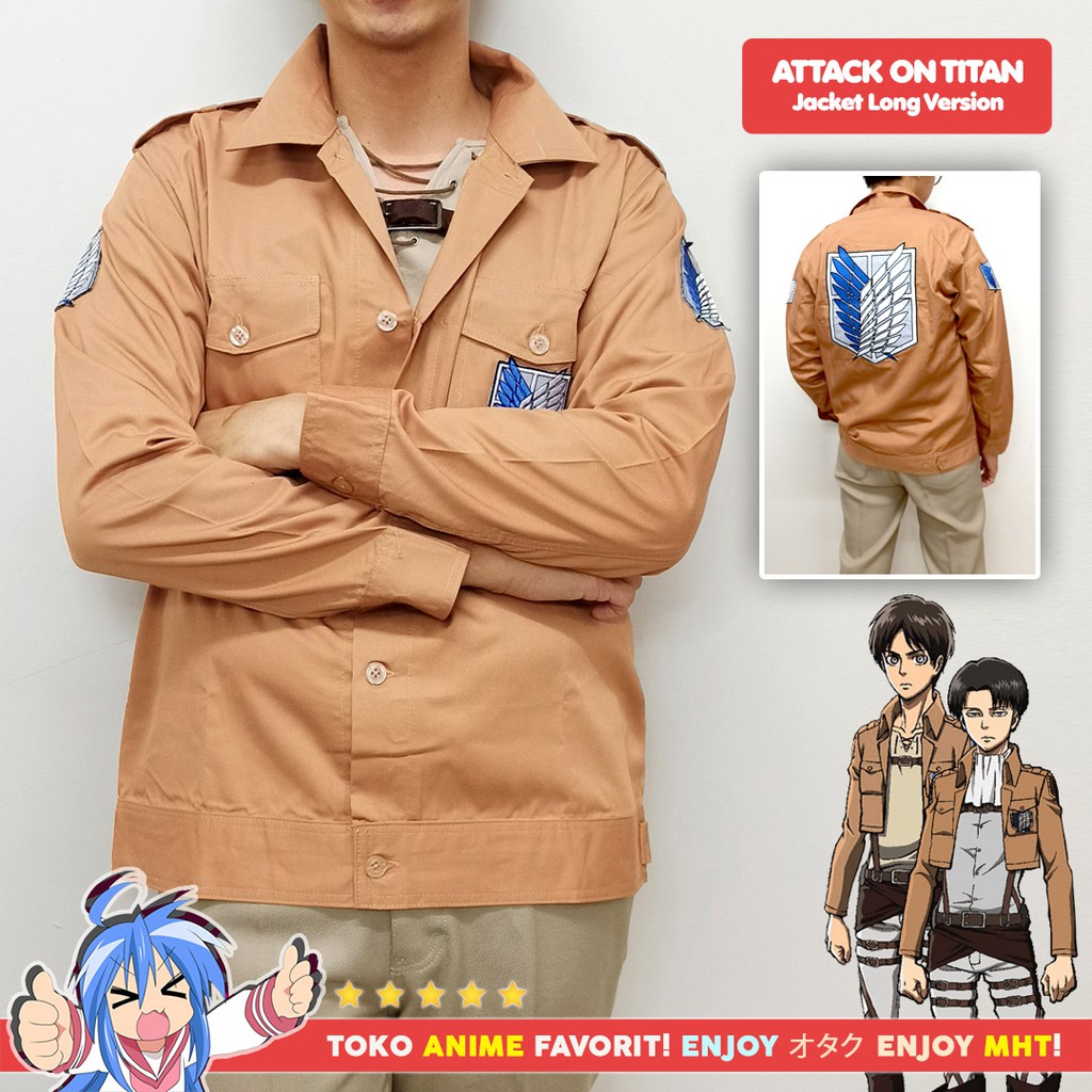 Jaket Anime Attack On Titan AOT Shingeki no Kyojin SNK Scouting Legion Survey Corps Long Cosplay