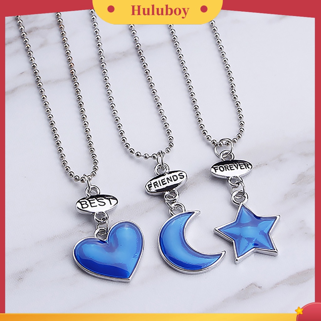 Hu Hu Hu Hu Hu Alat Bantu Pasang Kacamata♡ 3pcs Kalung Rantai Bentuk Hati Bahan Alloy Untuk Wanita