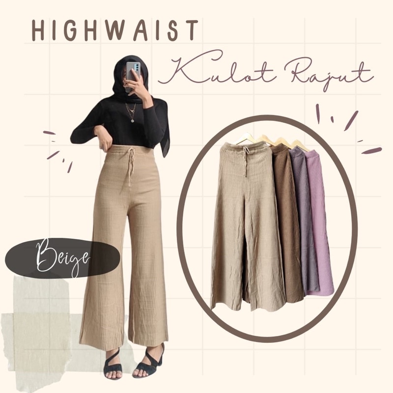 Highwaist kulot rajut  12 gauge