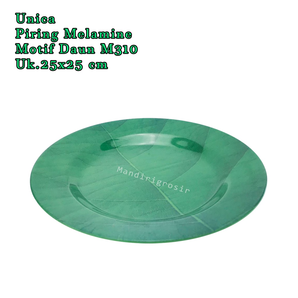 Unica * Piring Melamine * Melamine ware * Piring Ceper * Motif daun * M310 * Uk.25x25 cm