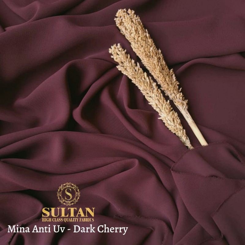 Kain Abaya Sultan MINA Anti-UV Dark Cherry polos