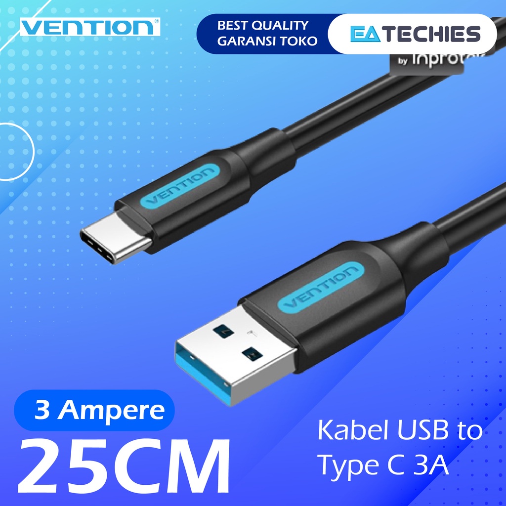 [25CM] Vention Kabel Data USB Type C 3.0 Fast Charging for Android COZ