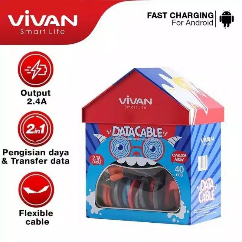 Kabel Vivan Csl100s 2.1a For Iphone 5 6 6+ 7 7+ 8 8+