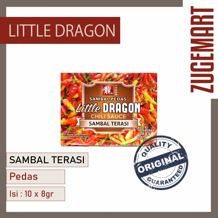 

Sambal Terasi / Sambel Terasi Little Dragon / Chili Sauce - 10 x 8gr