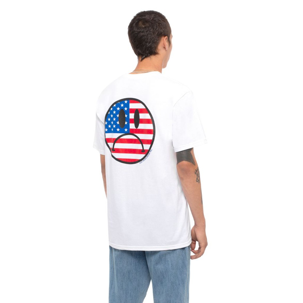 Kaos Fashion Streetwear "HUF Bummer USA (White)" Original BM