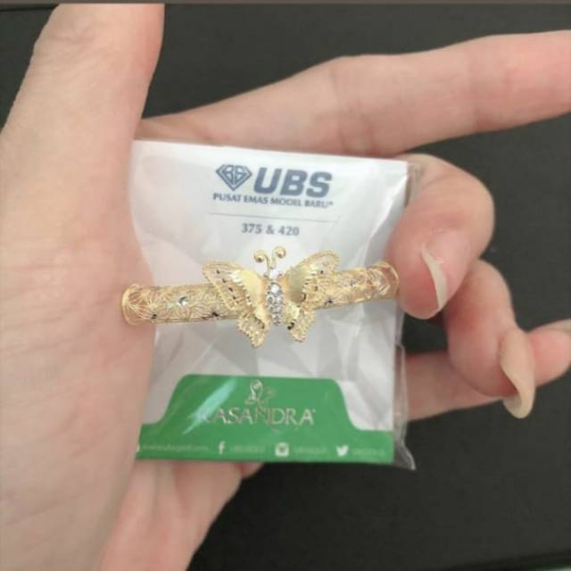 Charm gelang kupu kadar 375