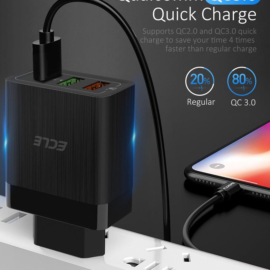 Order_sekarang>> ECLE Head 3 Ports Quick Charge 3.0 Charger ,,..,,.,,