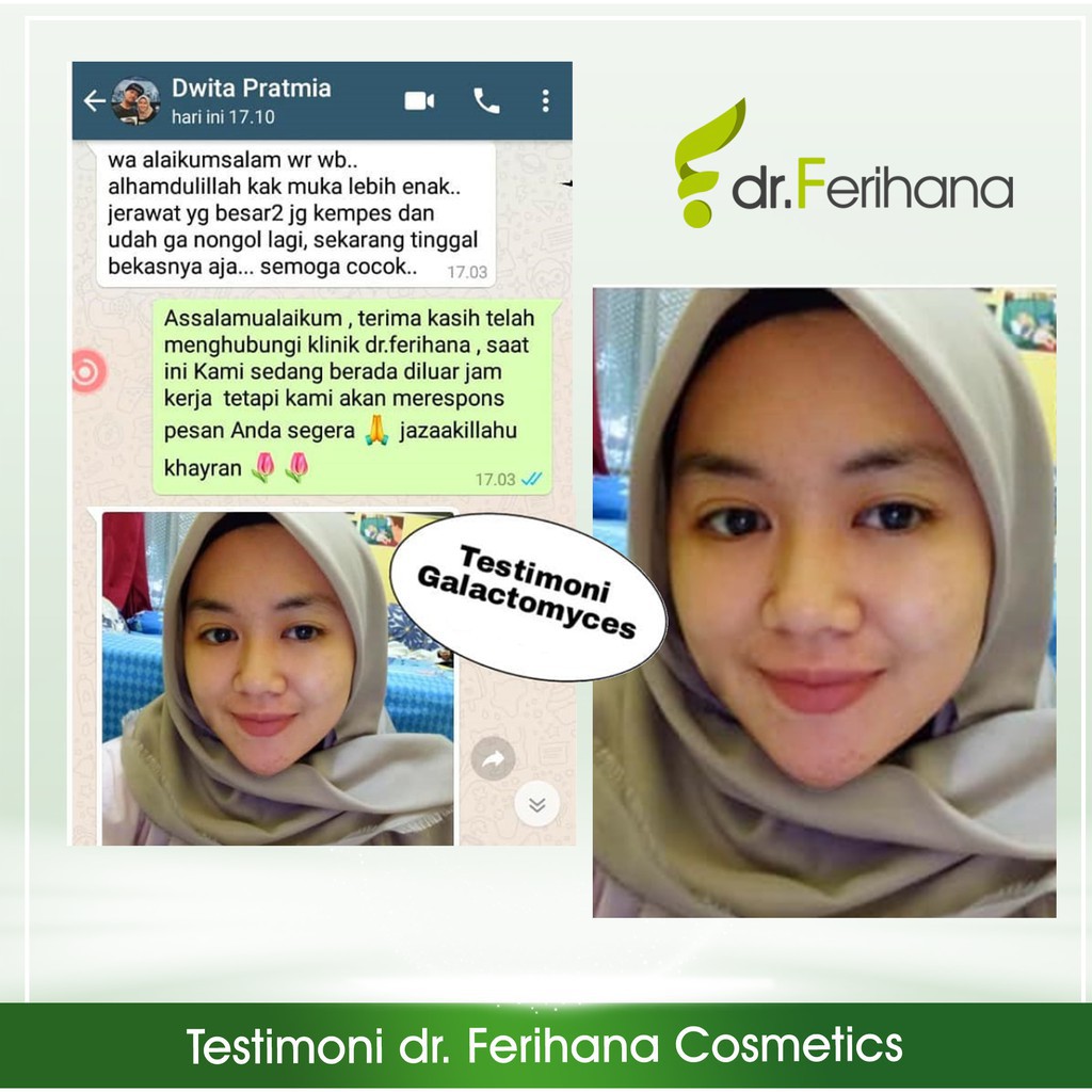 Galactomyces Day Cream For Oily &amp; Acne - Prone Skin DR. FERIHANA COSMETICS &amp; SKINCARE Krim Siang untuk Mengatasi Kulit Berminyak Berjerawat Bekas Jerawat Mencerahkan Sekaligus Anti Aging BPOM LPPOM HALAL MUI