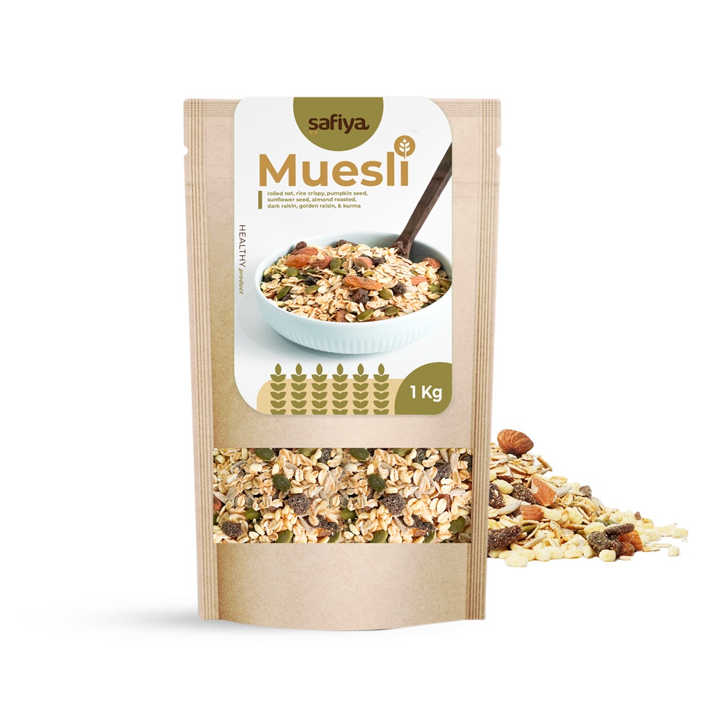 Muesli Oatmeal Dried Fruit Safiya 1 Kg - Sereal Sarapan Makanan Sehat Original Premium