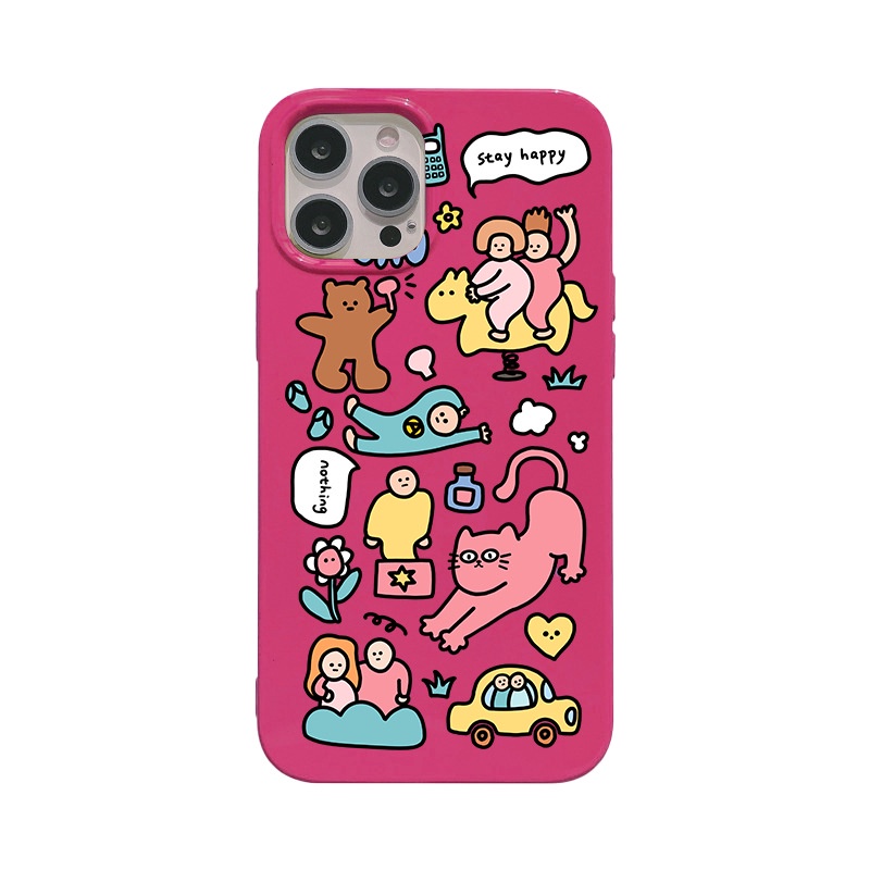 Soft Case Silikon Motif Kartun Beruang Untuk Iphone 14 7 8 Se 2020 7 + 8 PLUS 11 12 13 Mini PRO MAX