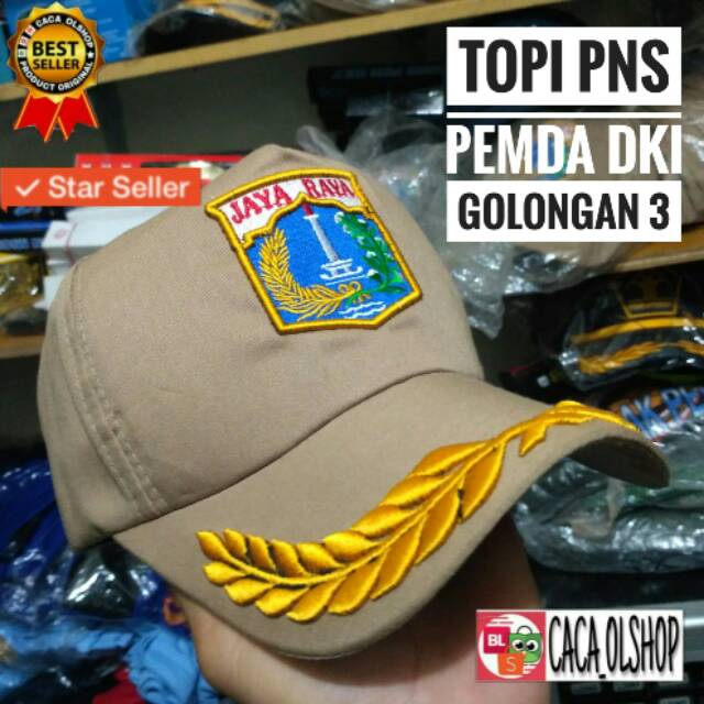 Topi PNS Pemda DKI Jayaraya Golongan 3 Bordir Timbul