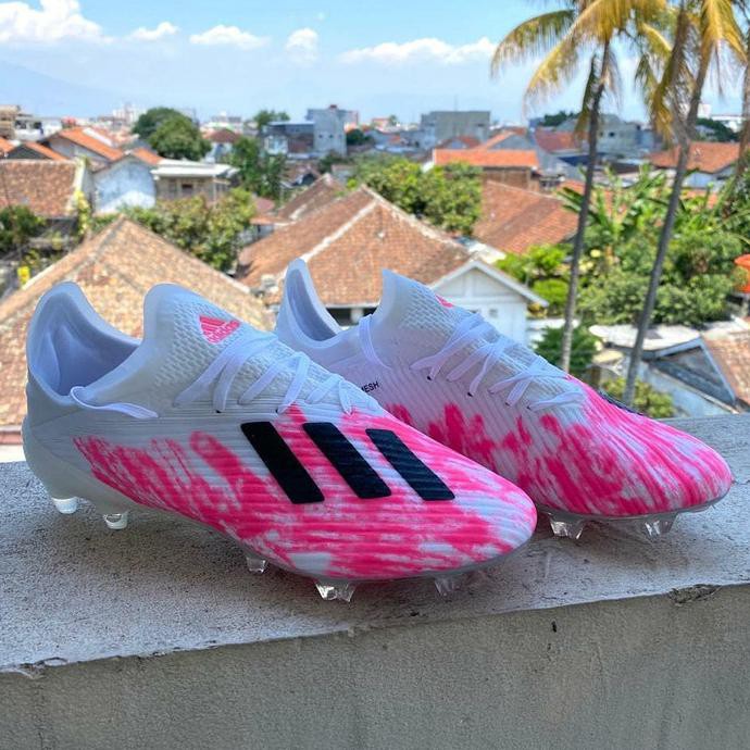 Sepatu Bola Adidas X19.1 White Pink FG