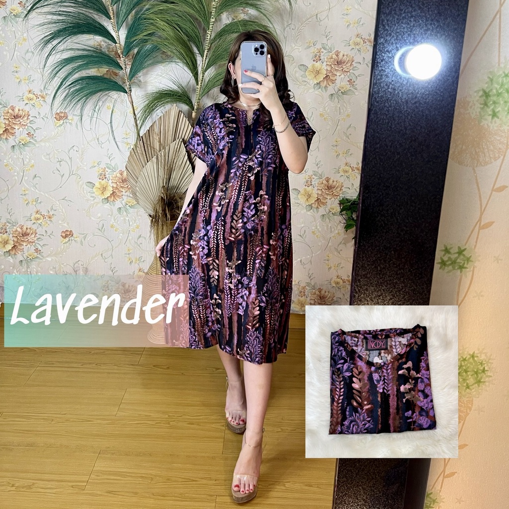 NCDY HOMEWEAR DASTER PENDEK SELUTUT RAYON PREMIUM LD 130cm BUSUI FRIENDLY KEKINIAN-Lavender PENDEK
