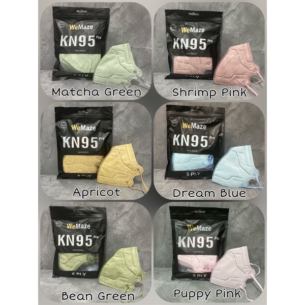 Masker KN95 pro We Maze earloop isi 10 pcs warna warni