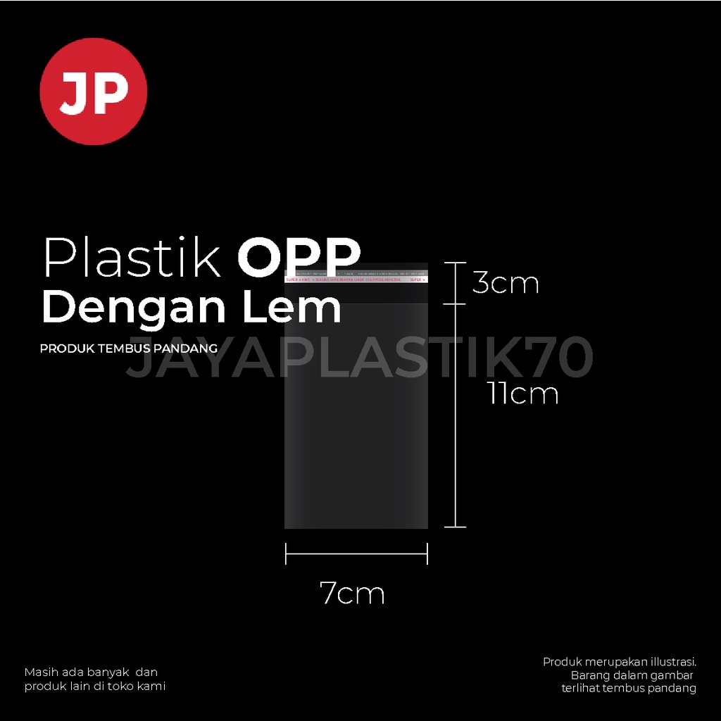 Plastik OPP Lem Ukuran 7x11cm +3cm(LEM) 100pcs /pack