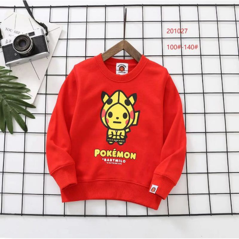 SWEATER ANAK LAKI BAPE X POKEMON MIRROR QUALITY