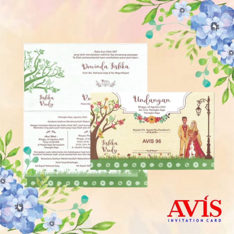 

Undangan Pernikahan Murah, Simple dan Elegan Seri Avis96