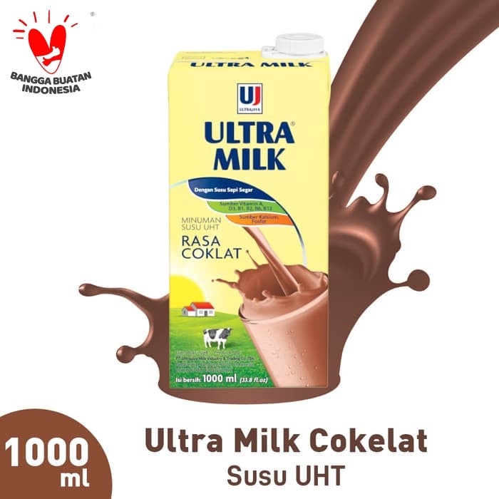 Ultra Milk Susu Ultra UHT Full Cream Coklat 1000 ml 1liter 1 lt