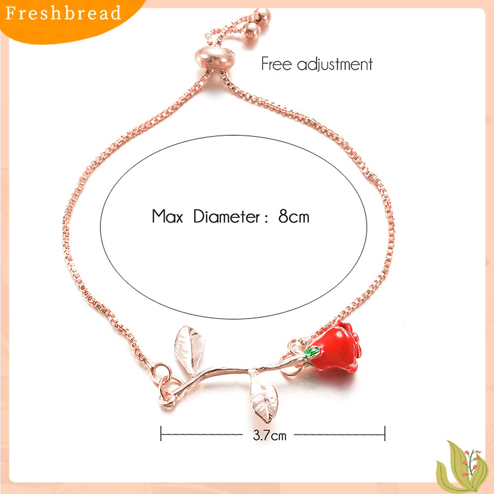 [TERLARIS]Elegant Rose Pendant Wristband Bracelet Adjustable Bangle Women Jewelry Gift