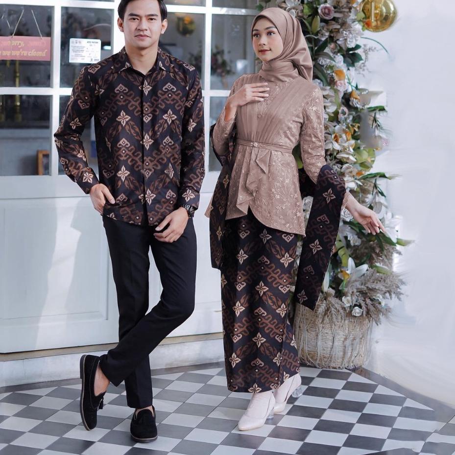 Recomended.. NEW ARRIVAL AZKANA BATIK  SOLO - Batik Kebaya Couple Vanilla Tille mutiara - Couple Tun