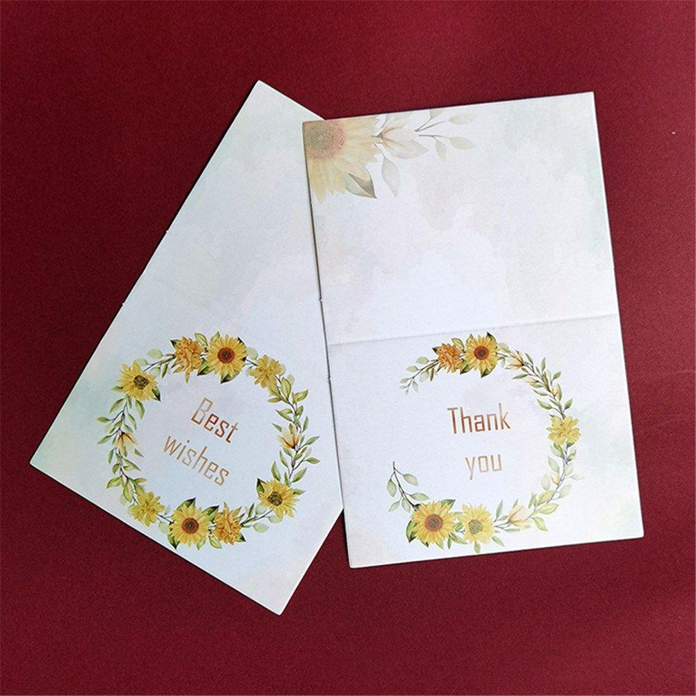 R-flower 100pcs Kartu Ucapan Perlengkapan Pesta Ucapan Best Wishes Wedding Birthday Postcard