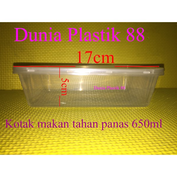HARGA PC 650ML kotak tempat box wadah plastik makan nasi food packing DP