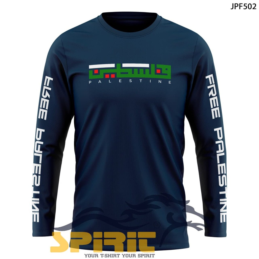 Kaos Pria Dakwah Islam Islami Kaos Palestina Pria Lengan Panjang Distro - Sprit T-shirt