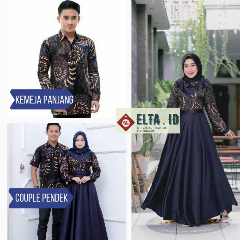 COD Gamis Couple Sarimbit Suami Istri Murah Terbaru Pasangan Muslim Busana Keluarga Kekinian Nbl009