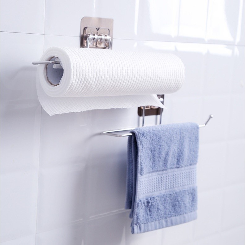 HANGER HOLDER GANTUNG TISSUE GULUNG TEMPEL TOILET WC DAPUR TEMPAT TISU ROLL F856