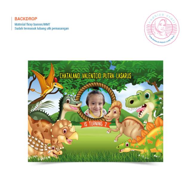 Backdrop Ulang Tahun Tema Dinosaurus