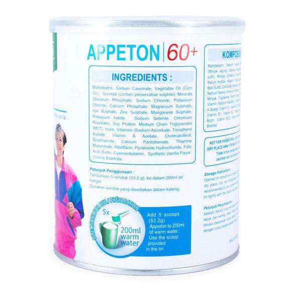 

APPETON MILK VANILLA 60 PLUS LACTOSE AND GLUTEN FREE 400GR - SENIOR