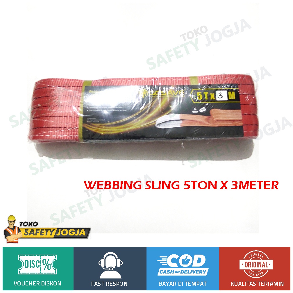 Webbing BELT SLING 5 Ton x 3 Meter Tali Pengangkat Barang POLYESTER