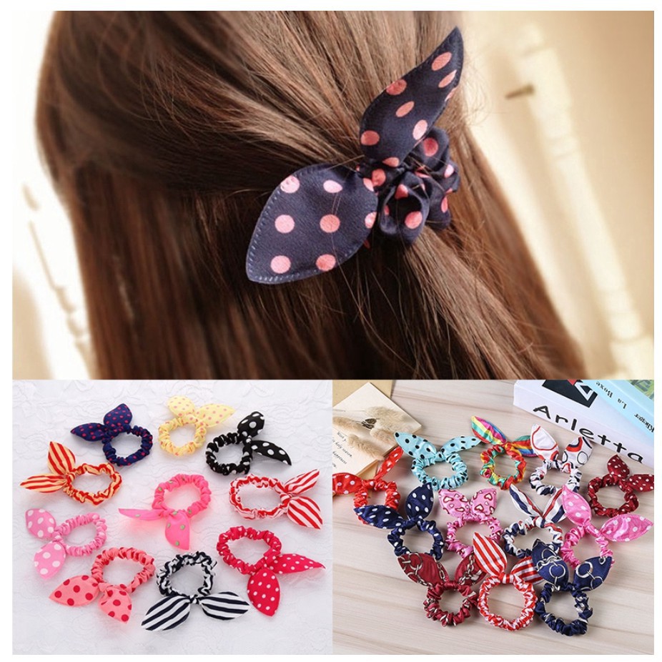 Ikat Rambut Chibi / Ikat Rambut Pita / Ikat Rambut Polkadot / Kunciran Karet Chibi / Karet Rambut