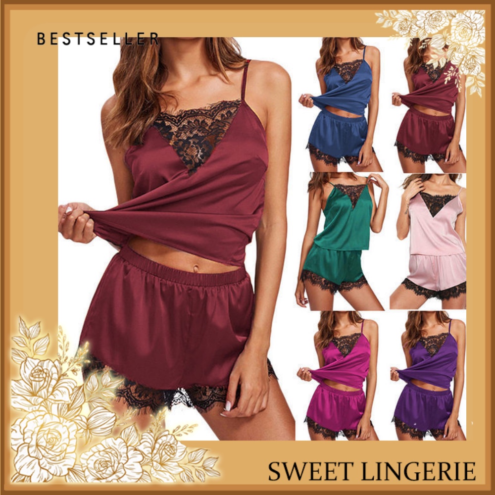 Setelan Set Baju Lingeri Lingerie Tidur  Dinas Istri Malam Pertama Haram Transparan Wanita Dewasa Se