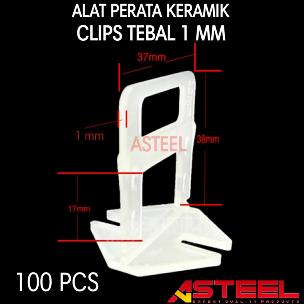 ASTEEL Clip Klip alat perata pasang keramik tebal 1 mm 1mm tile spacer leveling system model pasak