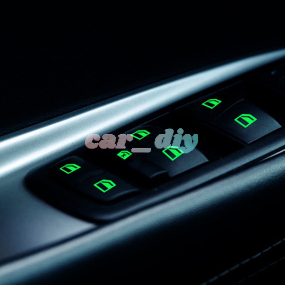 Set Stiker Tombol Saklar Pintu / Jendela Mobil Luminous