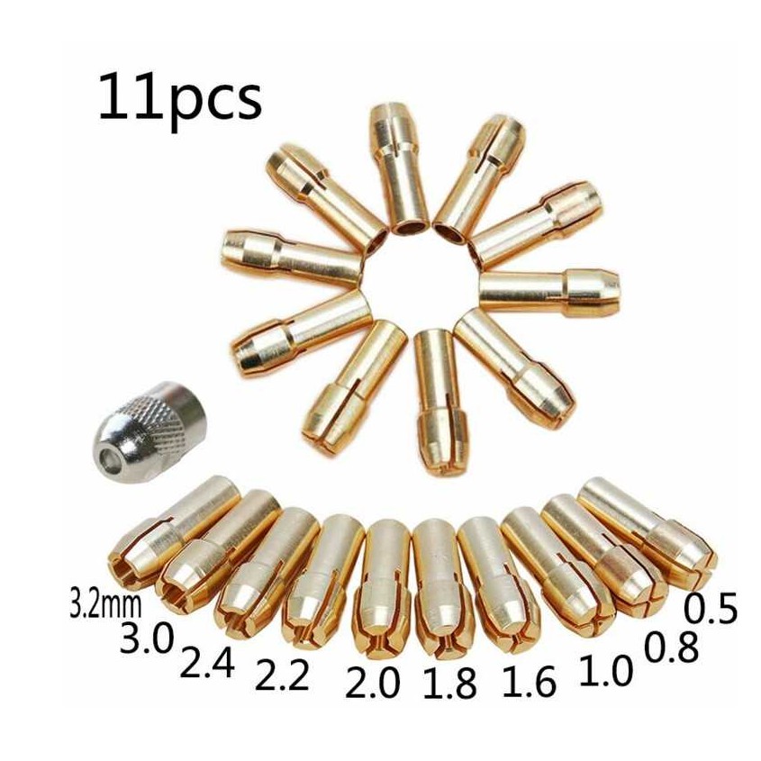 Kepala Bor Mini Chuck Collet Mini Drill 11 Pcs Set