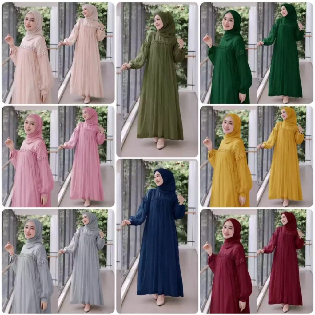 GAMIS TILE DOT TERLARIS / GAMIS PESTA TULLE / GAMIS NURAINI BAHAN VELVET LD 110 / GAMIS MUSLIMAH